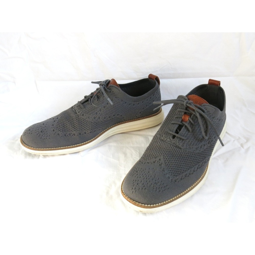Cole Haan Men's 10 Original Grand Wingtip Oxford Stitchlite Magnet/Ivory Grey